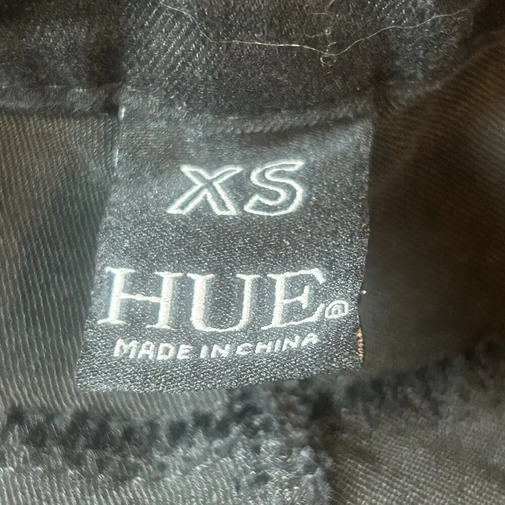 Hue Black Raw Edge Stretch Cotton Bermuda Shorts Size XS